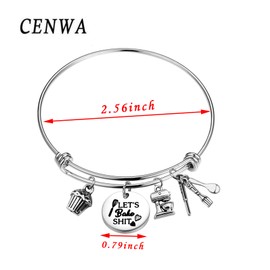 CENWA Baker Gift Baking Charm Pulsera divertida de regalo para repostería y repostería, regalo para ella