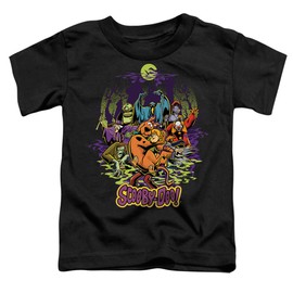 Popfunk Scooby-Doo and Shaggy Chased by Monsters Kids T-Shirt for Youth Toddler Boys and Girls - Size 3, Black