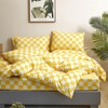 honey qiao Yellow Checkered Comforter Set Full - 3-Piece Bedding