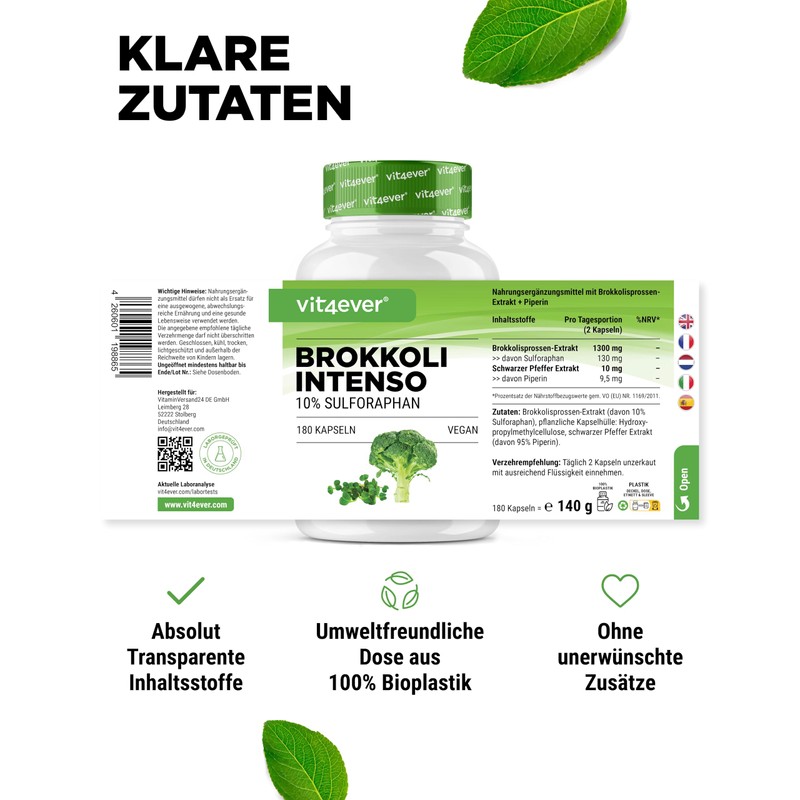 Broccoli Extract - 180 Capsules - High Dose with 1310