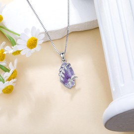 Dragonfly Pendant S925 Sterling Silver Dragonfly Necklaces Birthstone Pendant for Women Necklaces Jewelry Present for Wife Mother-2