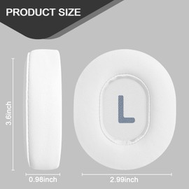 almohadillas para orejas de repuesto para auriculares inalámbricos JBL Tune 700BT, 710BT, 720BT, 750BTNC, 760NC, 770NC, almohadillas para orejas de oído, piezas de reparación de fundas (blanco)