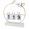 Metal Desk Calendar Modern Creative Tabletop Flip Calendar with LED