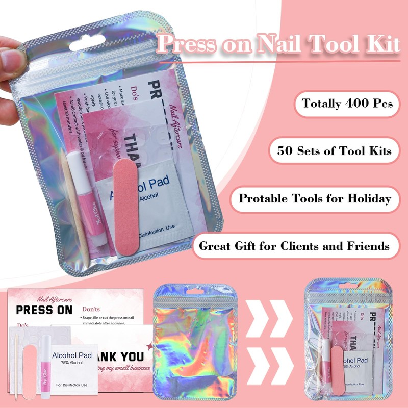Press On Nail Tool Kit for Nail Business, Nail Prep