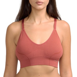 Tahari Women's 3-Pack V-Neck Seamless Comfort Bra, Marsala