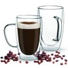 Espresso Cups Set Of 2, Double Walled Glass Coffee Mugs