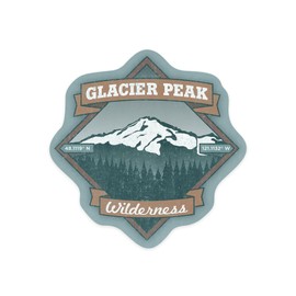Die Cut Sticker Okanogan Wenatchee Forest, Washington, Glacier Peak Wilderness, PNW Volcanoes Vinyl Sticker 1 to 3 inches (Waterproof Decal for Cars, Water Bottles, Laptops, Coolers), Small