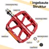 toptrek Bicycle Pedals Red with StVZO Approved Reflectors, CNC Aluminium