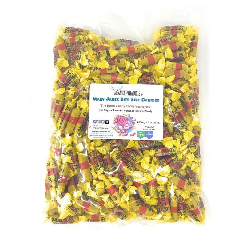 YANKEETRADERS Classic Peanut & Molasses Bite sized Candy, Mary Janes,