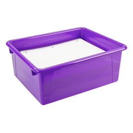 School Smart Sturdy Plastic Storage Tray, Multifunctional Design for Classroom, Home, and More, Letter Size, Violet