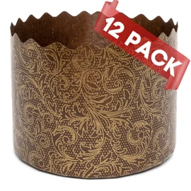 Easter Bread Forms Paska Bread Mold Kulich Paskha Pantone 12pcs Medium 350gr - Pan Stampo Per Pandoro Mold Panettone Paper Molds Baking - Wrapper Panettone Baking Pan Stollen Form Easter Baking Cups
