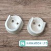Pack of 2 White Rail End Supports for Oval Wardrobe