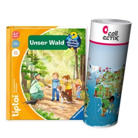 Ravensburger tiptoi® Book Komm mit in Forest Animals Animal World Map Countries, Continents