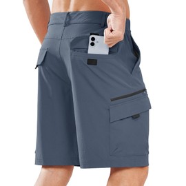 NORTHYARD Men's Cargo Hiking Shorts 9" Lightweight Outdoor Tactical Work Camping Sport Golf Casual Travel Fishing Multipocket COOLGREY M