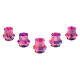 Armerah Cone 810 Drip Tip eCig Mouthpiece Short/Big Epoxy Resin 5 Pack Pink