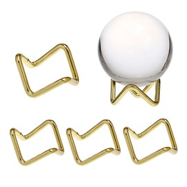 Hipiwe 5 Pack Metal Baseball Display Holder Tennis Ball Display Stand Memorabilia Stand for Display Golf Ball Crystal Ball Decorative Egg Rock Fossil Mineral, X-Small