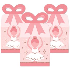 Big Dot of Happiness Tutu Cute Ballerina - Square Favor Gift Boxes - Ballet Birthday Party or Baby Shower Bow Boxes - Set of 12