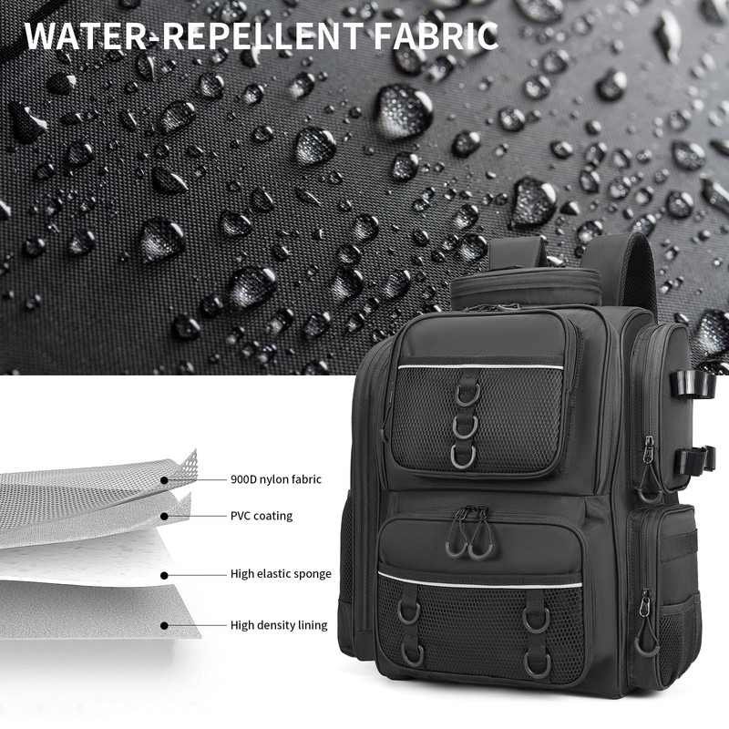 WANOON 42L Fishing Backpack with Rod Holders. Large Ttackle Bag