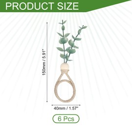 sourcing map 6Pcs Napkin Rings, Rustic Farmhouse Table Napkin Holders Serviette Buckles for Decoration Adornment Wedding Parties, Banquet, 150 mm