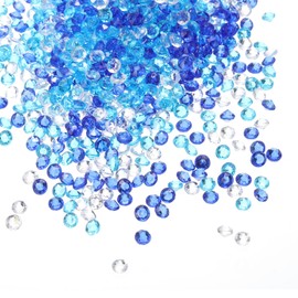 PATIKIL 4000 Pieces Transparent Diamond Crystal 4mm Acrylic Wedding Diamonds Table Scatter Confetti Vase Fillers Gems for Table Centerpiece Bridal Shower Party, Blue Clear