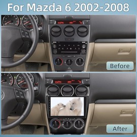 2+64G Car Radio for Mazda 6 2002-2008 - Wireless Carplay & Android Auto - 9 Inch Android 13 Stereo with WiFi/EQ/GPS + AHD Rear View Camera