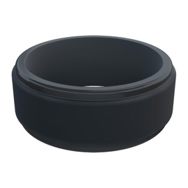 QALO Men's Silicone Ring, Gunmetal (Size 11) - Polished Step Edge - Mens Wedding Bands - Breathable & Durable Silicone Rings for Men - Thick Rubber Engagement Rings for Him - 9mm x 2mm