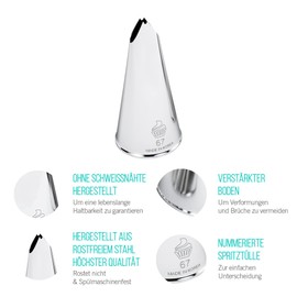 CukkiCakes Set of 2 Professional Icing Nozzles Leaves (352 and 67) for Decorating Cakes and Cupcakes (Grass Nozzles), Nozzles Compatible With Piping Bag, Made In Korea