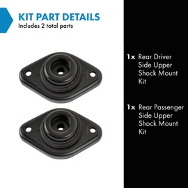 TRQ Rear Upper Shock Mount Kit Compatible with 2008-2019 INFINITI 2009-2019 Nissan