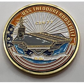 * US Navy Challenge Coin, USS THEODORE ROOSEVELT CVN-71 New USA Aircraft Carrier