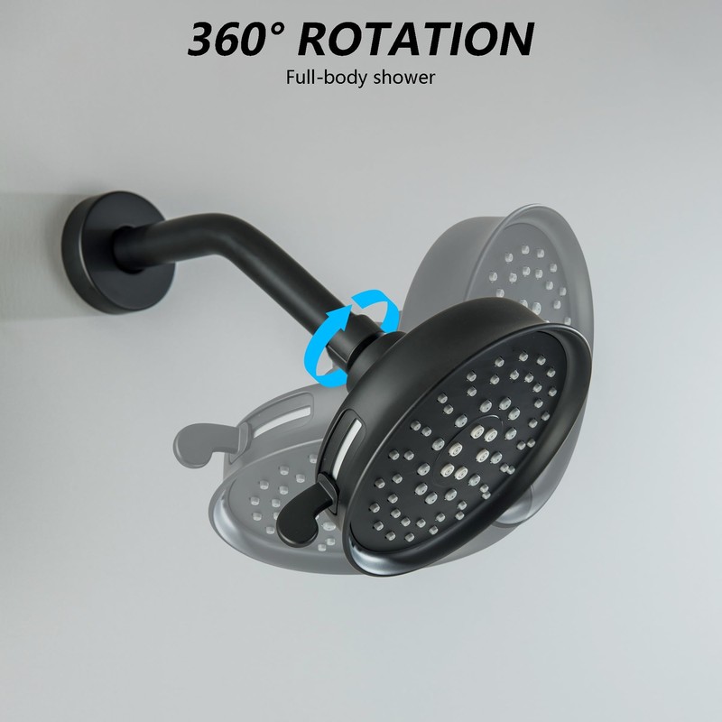 DOUBLUOEG 2 Handle Shower Faucet Set with 5 Setting Rainfall