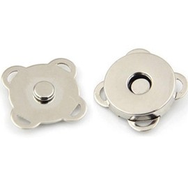 24 Sets Sew in Magnetic Plum Bag Clasps Button Snaps for Purses Handbag Clothes Scrapbooking Closure Fastener Sewing Craft DIY (Silver) (18mm)