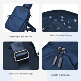 YorBurn Casual Daypacks CrossBody Bag Sling Bags Shoulder Backpack Water Resistant Hiking Travel Cycling Sport Blue
