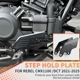 WOOGA Motorcycle Front Footrest Protection Cover Foot Peg Footrest Set Heel Plates Step Hold Plate Protection Protector Suitable for Rebel CMX1100 / DCT Accessories 2021-2025