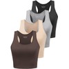 Joviren Cotton Workout Crop Tank Top for Women Racerback Yoga