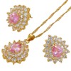 RIZILIA TEARDROP Jewellery Set Pendant with 18" Chain & Stud