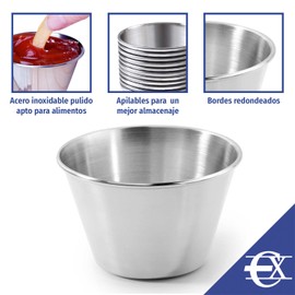 Dariol Mould Set | Stainless Steel Pudding Cases | Non-Stick Baking Moulds for Preparing Flans and Panna Cottas | Stackable & Dishwasher Safe Mini Baking Moulds | EUROXANTY Baking Accessories | Set of