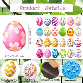 24 Pcs Happy Easter Garage Door Decoration Magnets Magnetic Easter Decoration Big Easter Egg Carrot Holidays Magnetic Stickers for Car Fridge Dishwasher Party Decor Supplies (Colorful Egg)