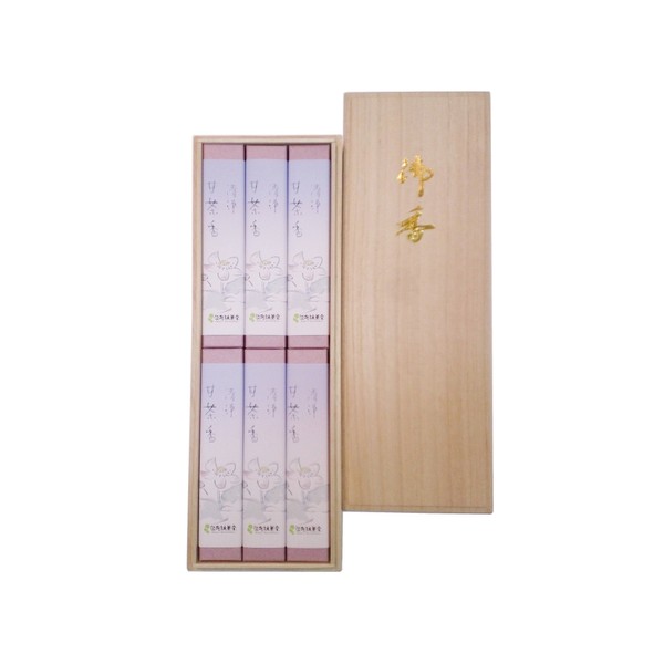 Awaji Baikendo Incense Gift (For Gift of Incense) Buddhist Delicious Clean Sweet Tea Incense, 6 Boxes, Paulownia Box, Mourning Sympathy, Condolence, Incense Set, Gift #81