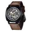 Benyar Automatic Watches for Men | Skeleton Mechanical Leather Strap