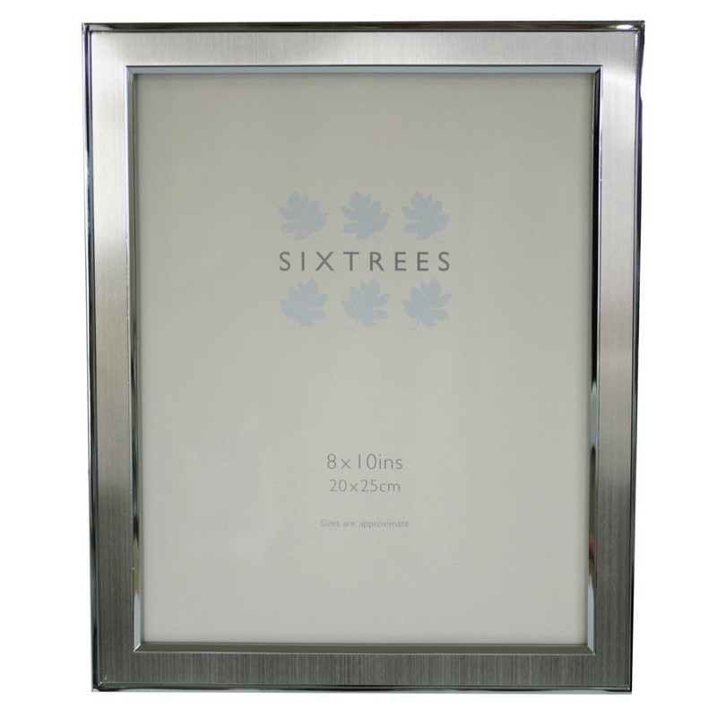 Sixtrees Abbey Pewter 2-102-80 Polished Silver photo frame with lacquered