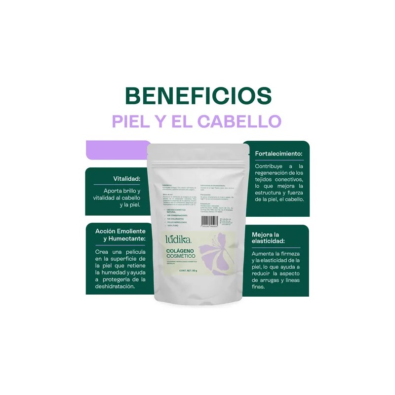 Biopeptido Colageno Cosmetico Puro Uso Facial Y Capilar 50g