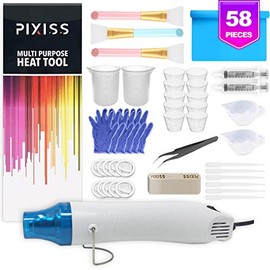 Epoxy Glitter Tumblers Kit Epoxy Heat Tool for Tumblers Bubble Buster, Epoxy Mixing Kit 2X 100ml Silicone Measuring Cups, 10x 1-Ounce Clear Epoxy Resin Mixing Cups, Silicone Epoxy Brushes for Tumblers