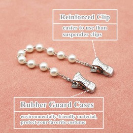 Christmas Pearl Sweater Clips Chain Cardigan Shawl Dress Cloak Cinch Scarf Retro Collar Shirt Brooch Pin Clips Cape Clasp-color 1