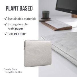 Woodcessories - Sustainable Laptop Sleeve for MacBook 11-14 Inch Sleeve Gray - Made from Paper