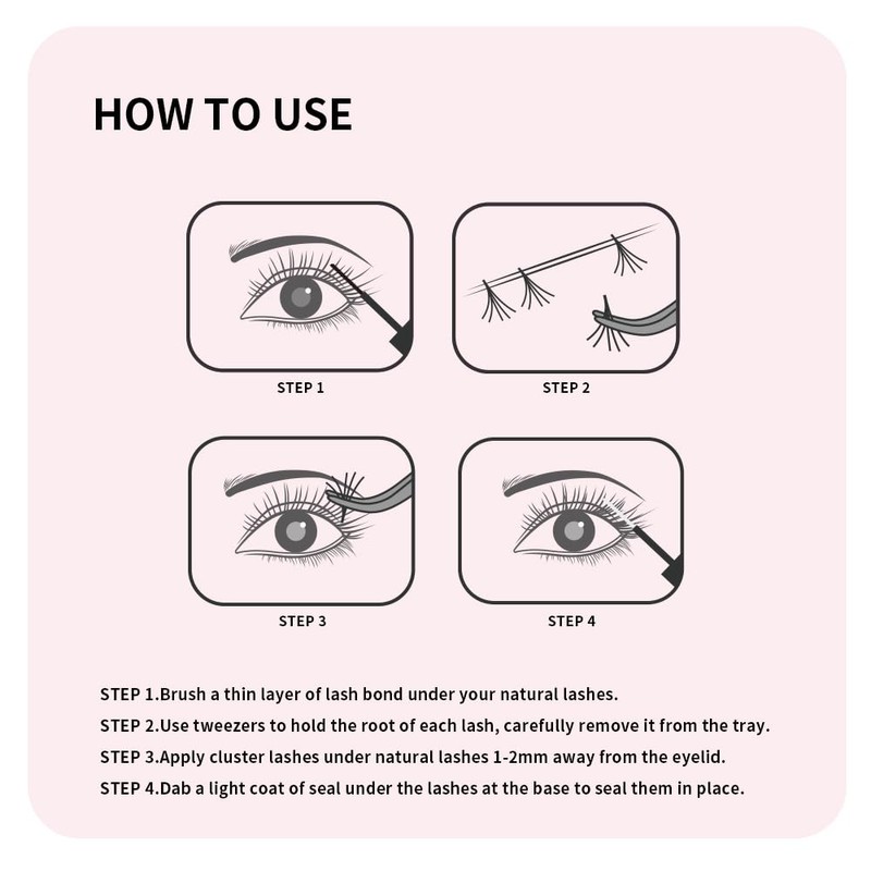 ANNAFRIS Eyelash Extensions, 50D + 60D Eyelash Clusters, D Curl,