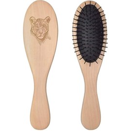'Jaguar Face' Wooden Hairbrush (HA00051176)