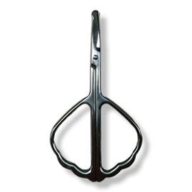 Tijeras de bello facial curvo y redondeado para hombres y mujer - , tijeras para cortar el pelo de la nariz, de la barba, bigote y cuticula (flat scissor 19462)