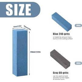 Taicols 2 Pieces of Rubber Grinding Stones, Abrasive Block Stones, and Ski Ski Stones (Gray and Blue) for Rust and Burrs Removal