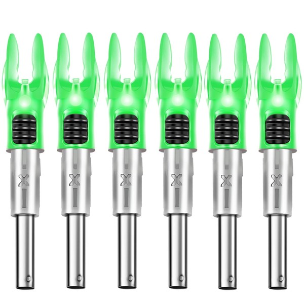 DEEPOWER X Lighted Nocks for Arrows .204”/.233”/.244”/.246” with ON/Off Switch