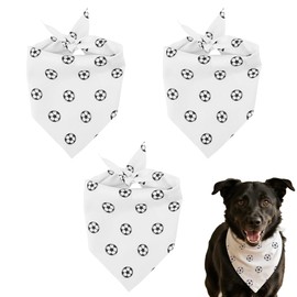 Soccer Triangle Scarf for Cat Dog Pet Soccer Print Bandana Handkerchief Dog Cat Travel Accessories for Long Short Trip Christmas Birthday Bandanas for Small Medium Dogs Cats Pets 3 Pcs